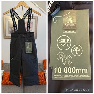❗️🆕Kamik Harper Waterproof Coal Gray Kid’s Bib Snow Pants❗️
